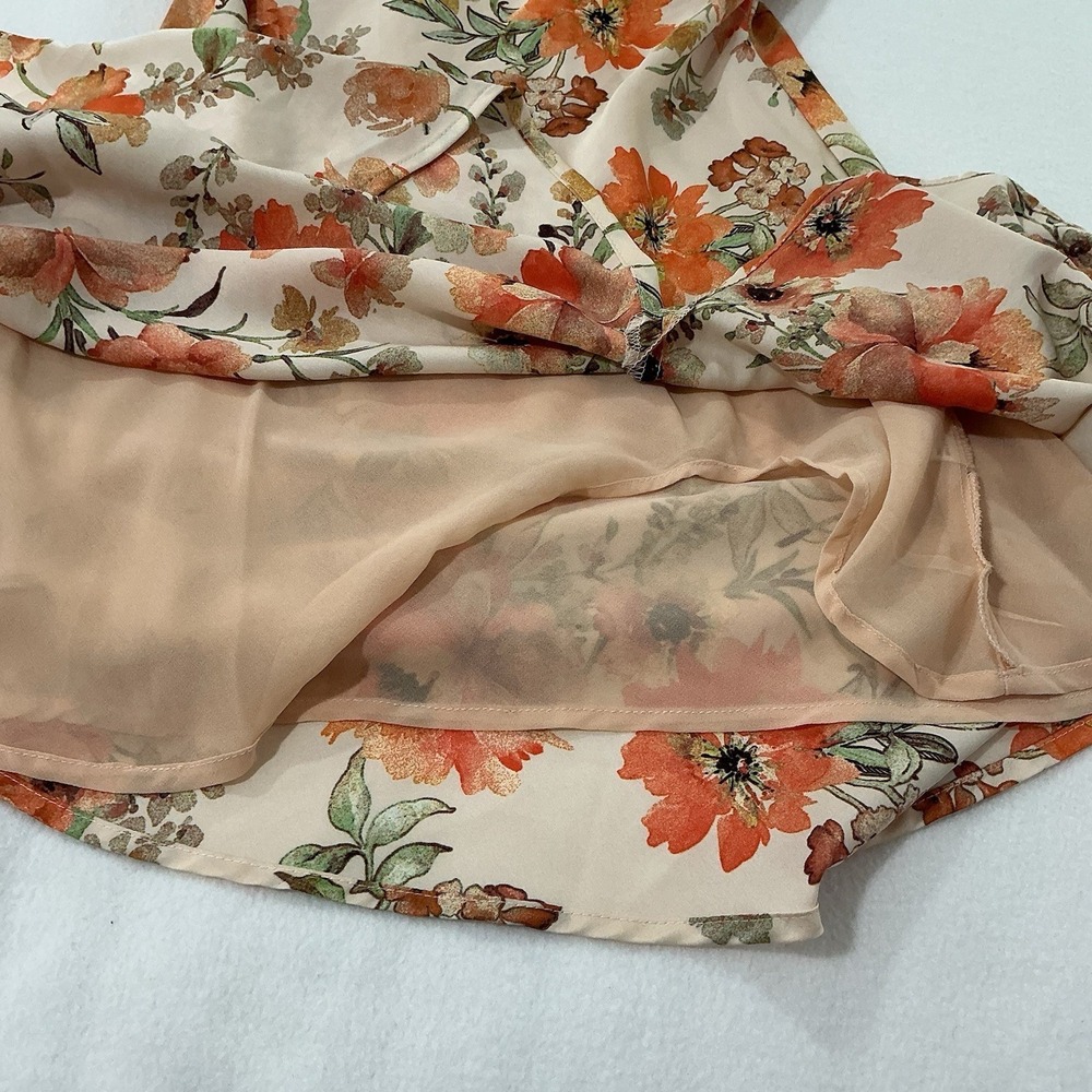 ASTR Label Gaia Slip Dress Floral Satin Midi Strappy M City CBK Wedding Guest - Picture 11 of 15